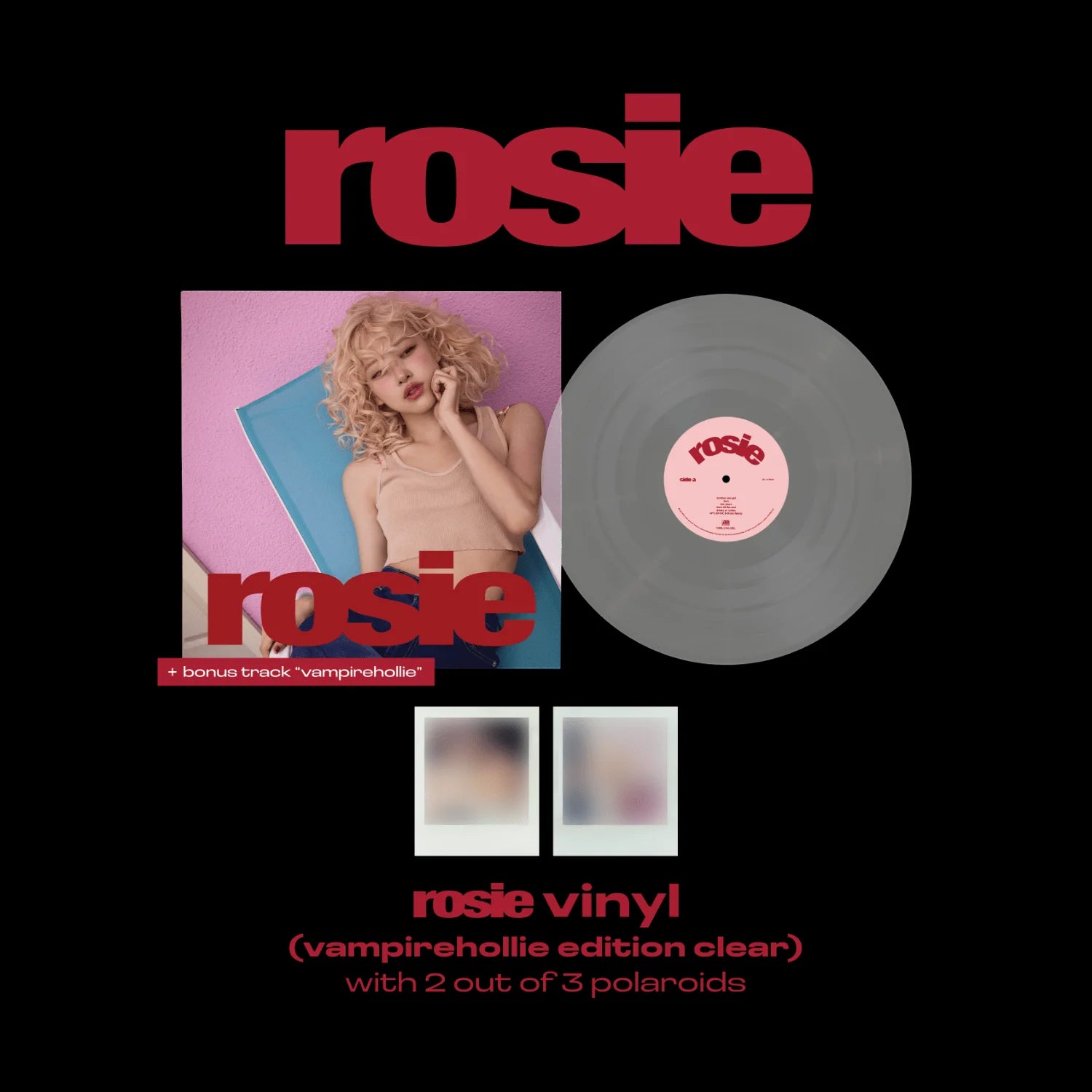 VINYL ROSIE - Primer Álbum Estudio ROSÉ (VAMPIREHOLLIE EDITION CLEAR)
