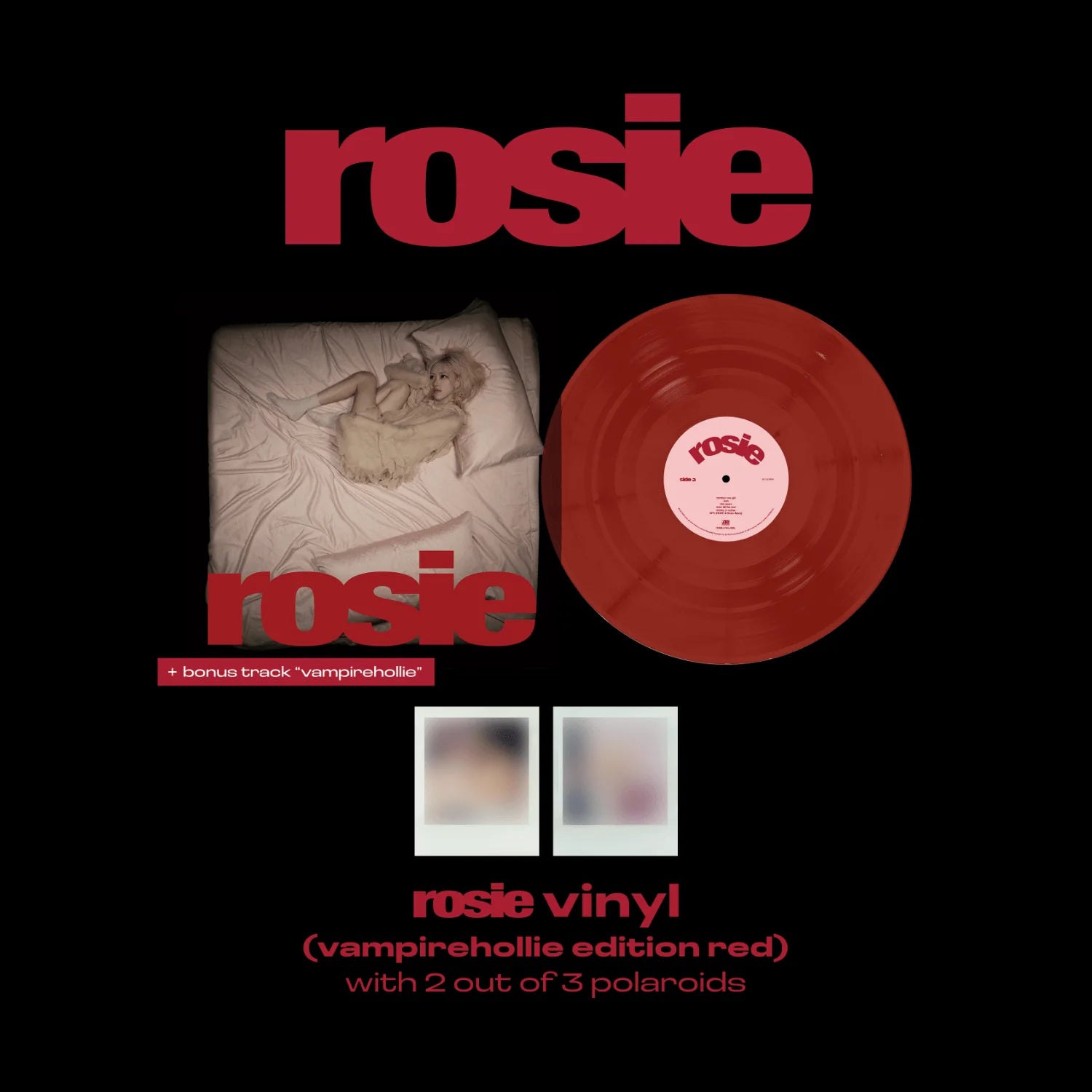 VINYL ROSIE - Primer Álbum Estudio ROSÉ (VAMPIREHOLLIE EDITION RED)