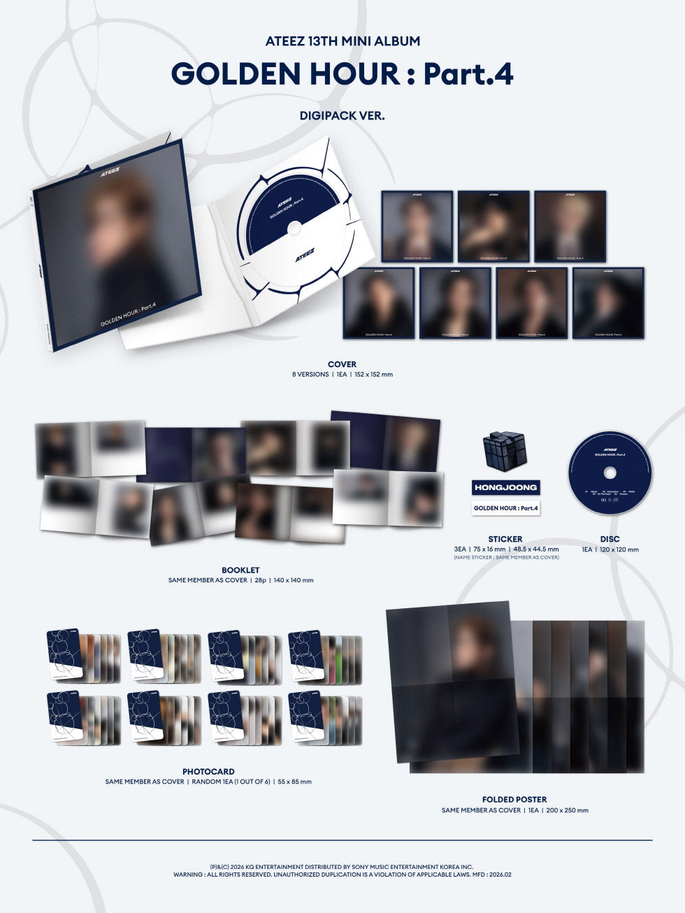 [Pre Orden] 13th Mini Album GOLDEN HOUR Part. 4 - ATEEZ